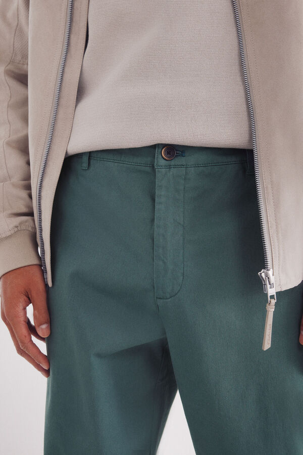 Springfield Slim fit lightweight chinos pants green