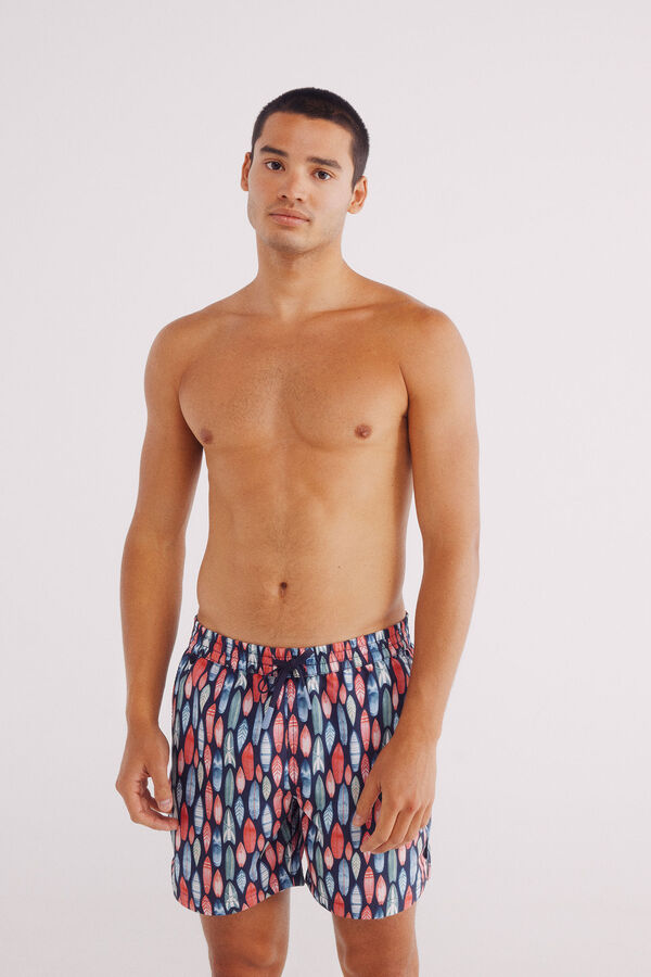 Springfield Surfboard print swimsuit blue