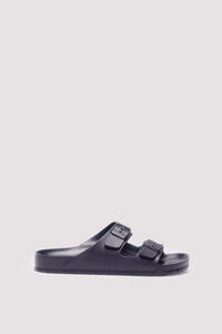Springfield Rubberized buckled sandal black